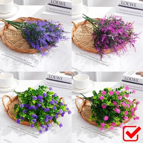 12 Pack Artificial Flowers for Outdoor Use