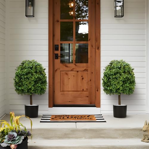 24-inch Real Touch Leaves - Set of 2 Artificial Topiary Trees
