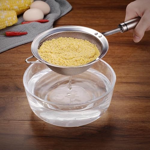 Small Handle Poached Egg Strainer 304 Stainless Steel Kitchen Essential