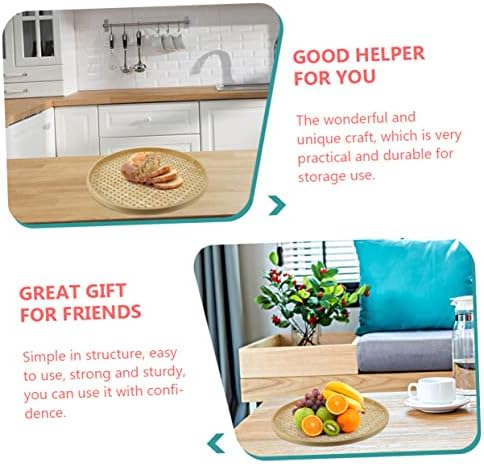 3-Piece Natural Weaving Colander Baskets Traditional Chinese Snack Sieve Storage Baskets