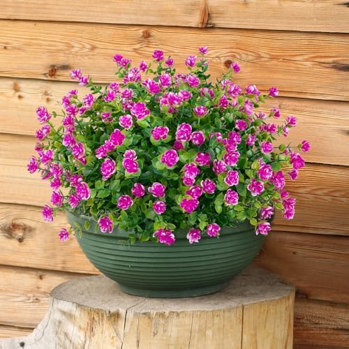 Bassion 20 Bundles Fake Artificial Flowers Outdoor