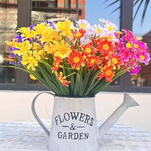 12 PC FAUX PLASTIC Daisy Flowers Outdoor Decor