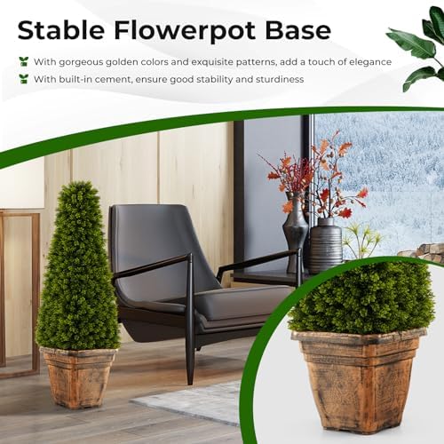 Goplus 3ft Cone Boxwood Topiary 2-Pack