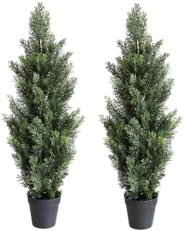 Momoplant Realistic Cedar 2-Pack 31in - Perfect for Home Garden