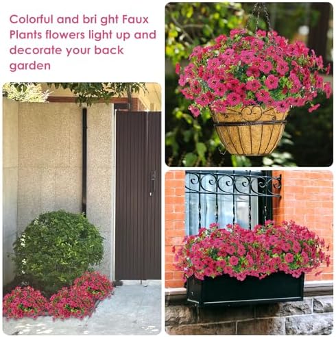 10 Bundles Artificial Faux Flowers for Outdoor Decor
