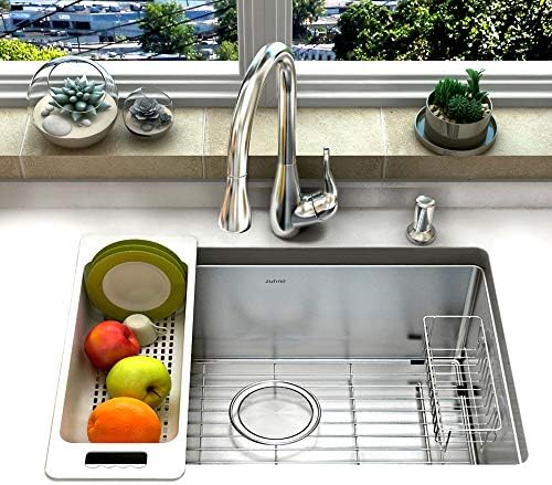 ZUHNE Over-the-Sink Colander Set of 2 Light Grey 1