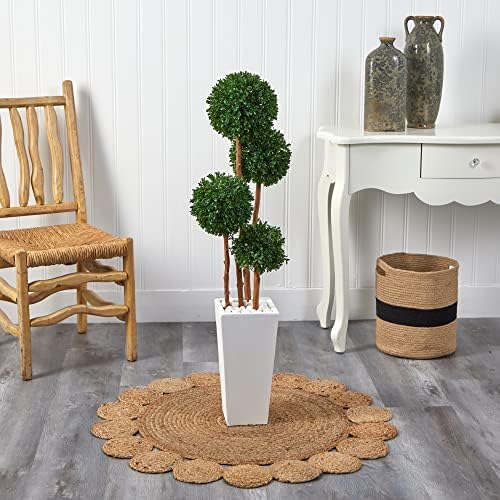 4FT Boxwood Artificial Topiary Tree Planter UV Resistant
