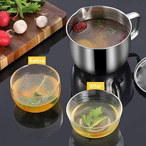 Premium Stainless Steel Oil Strainer with Colander Glass Top 1000ML