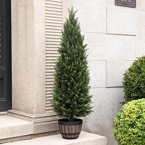 Realistic 48 Artificial Cedar Outdoor Topiaries