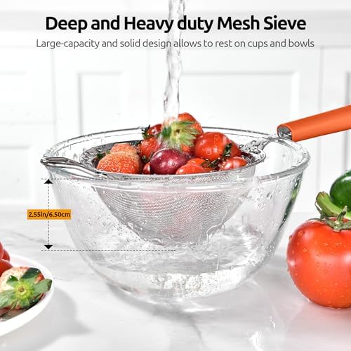 U-Taste 188 Stainless Steel Mesh Strainer Heavy Duty for Kitchen Needs