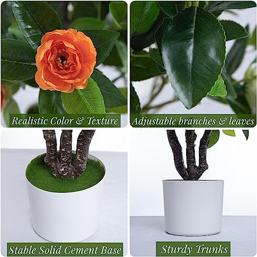 ECOFOREST Artificial Camellia Tree 35in Faux Floral