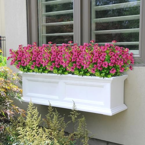 SOMYTING Artificial Azalea Flowers 8 Bundle Set Magenta