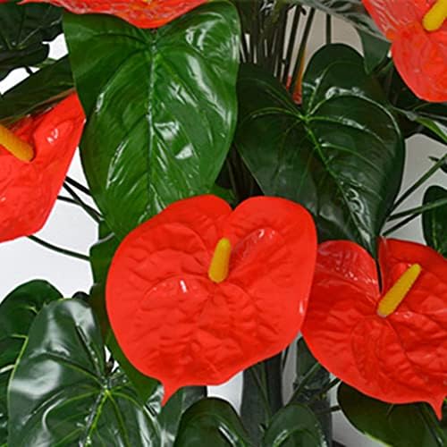 Artificial Tree Potted Plants Simulation Anthurium Bunch