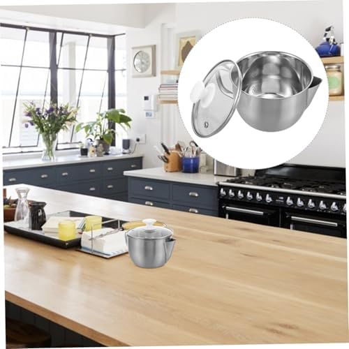 Stainless Steel Oil Strainer Pot with Glass Lid for Grease Removal