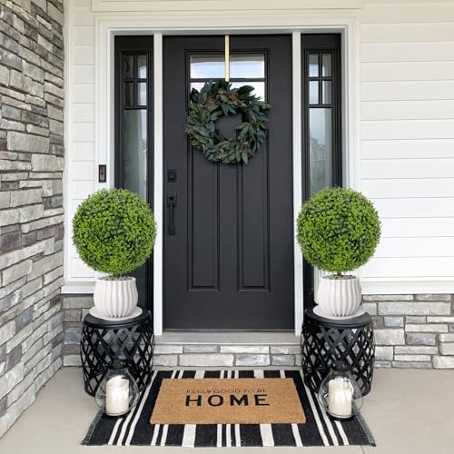 ROOMTEC 2 Pcs 22 Inch Artificial Boxwood Topiary Trees