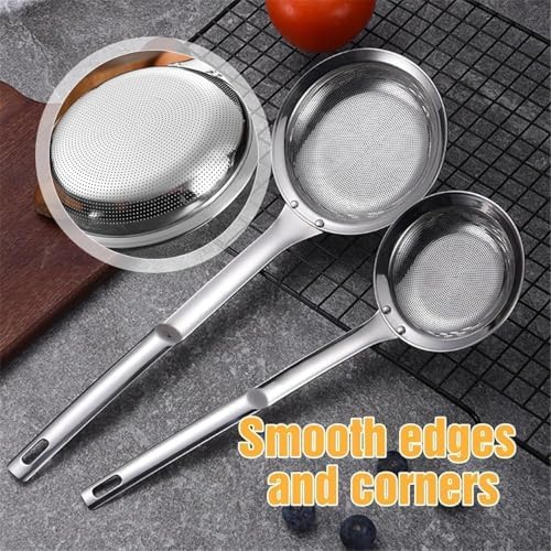 Stainless Steel Fine Mesh Colander with Handle 2PCS