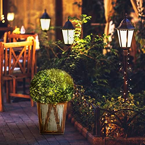 Teamson Home Solar-Powered LED Boxwood Topiary
