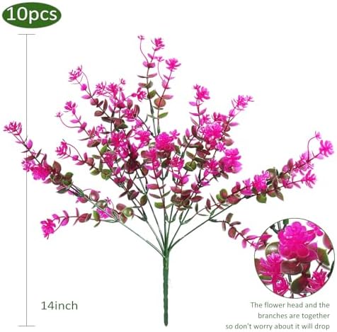 Stunning Fake Boxwood Fuchsia 10-Piece UV-Resistant Decor