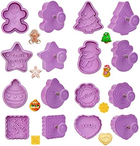 Zerone 8 Pcs Christmas Cookie Cutter Set Plastic Biscuits