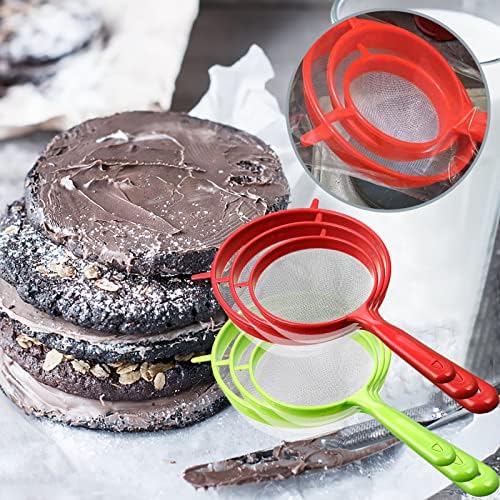 3-Piece Plastic Mesh Strainer with Long Handle