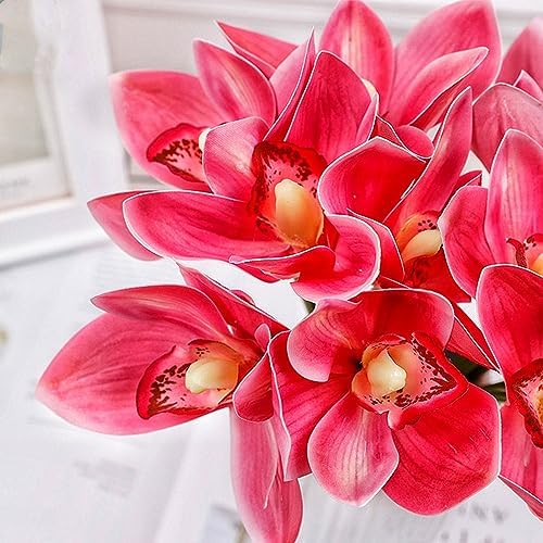 Natural-LOOKING Pink Artificial Cymbidium Orchids for Weddings HomeDecoration