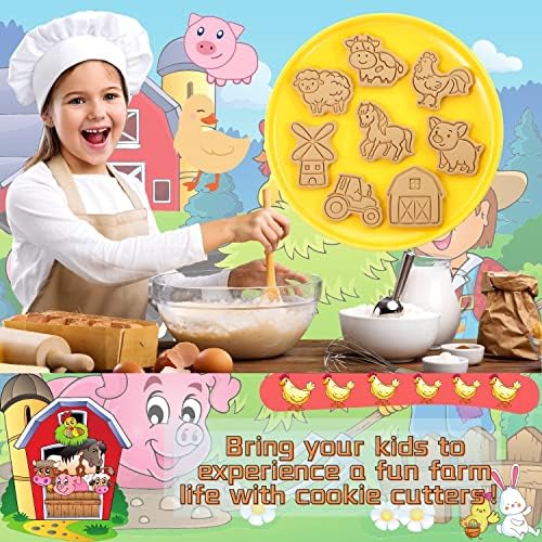 Crethinkaty Farm Animal Cookie Cutter Set - Delightful Animal Mold Essential Baking Tools