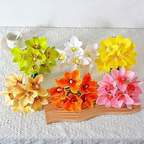 Natural-LOOKING Pink Artificial Cymbidium Orchids for Weddings HomeDecoration