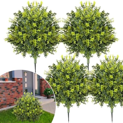 4-Pack Boxwood Topiary Elegance Beauty for Your Space