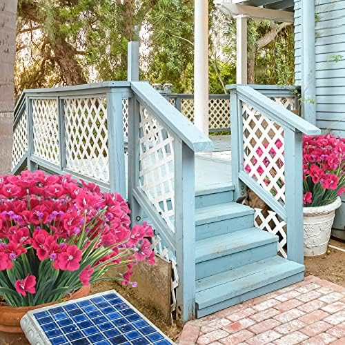 XEOLIAN Red Artificial Flowers UV-Resistant Craftsmanship Bundle
