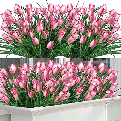 8-Bundle Realistic artificial tulips Outdoor Decor