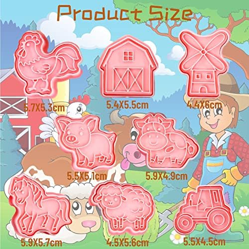 Crethinkaty Farm Animal Cookie Cutter Set - Delightful Animal Mold Essential Baking Tools