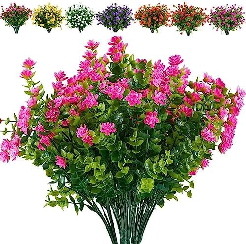 NURCIX Artificial Sunset Red Tea Flowers for Home Decor