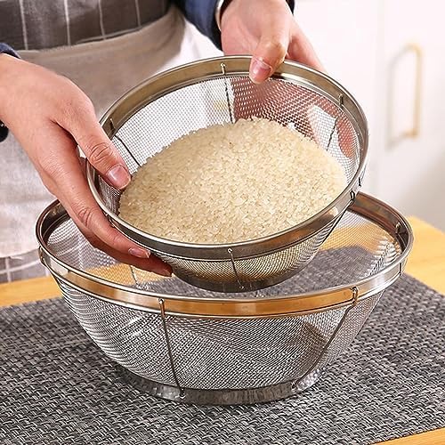 Stainless Steel Rice Sieve Large Capacity Durable Kitchen Tool