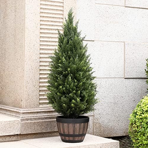 Artificial Cedar Real-Leaf Potted Plant Set