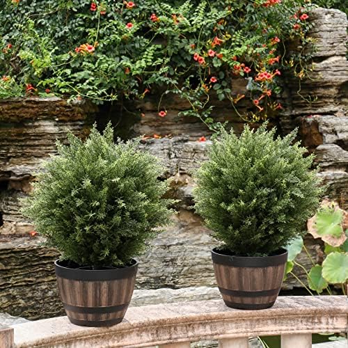 Natural-Looking 21 Artificial Cedar Shrubs Set of 2