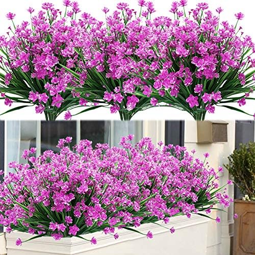 20-Bundle UV Resistant Faux Plastic Greenery for Indoors Outdoors
