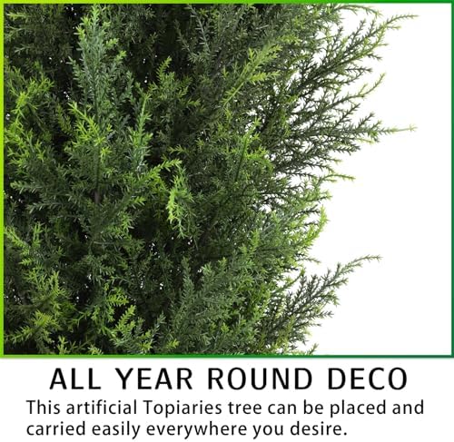 Durable 43ft Potted Cedar Topiary Tree for Indoors Outdoors