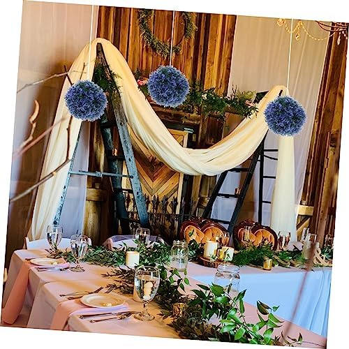 Faux Outdoor Grass Balls for Hanging Decor Purple