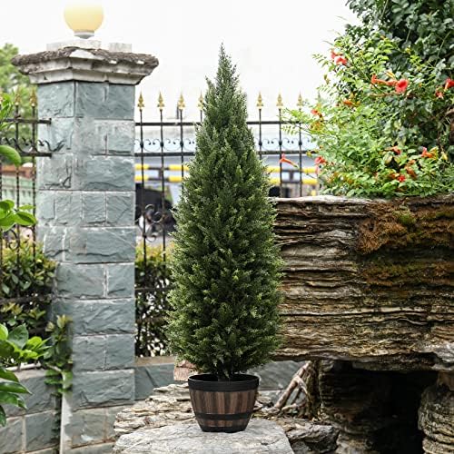 Realistic 48 Artificial Cedar Outdoor Topiaries