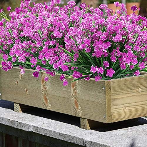 20-Bundle UV Resistant Faux Plastic Greenery for Indoors Outdoors