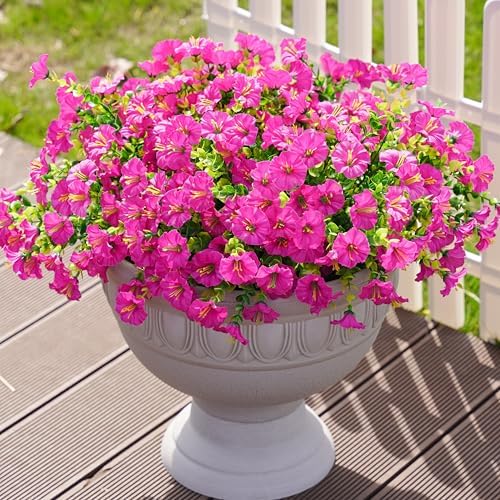 IVYDALE Natural-Aesthetic Outdoor Fuchsia Morning Glory Eucalyptus Plant Bundle