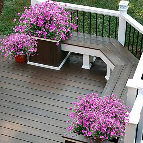 20-Bundle UV Resistant Faux Plastic Greenery for Indoors Outdoors