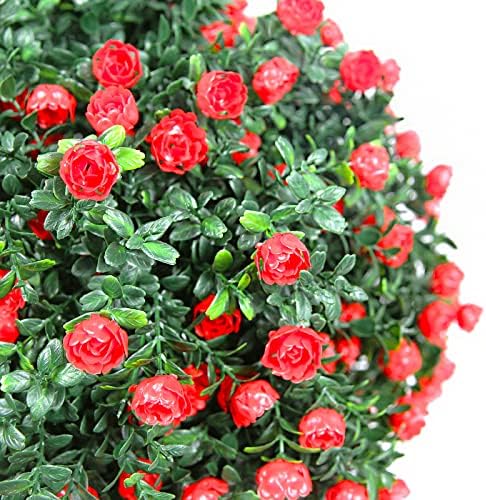 Sunnyglade 216 Tall Artificial Rose Topiary 2-Piece UV-Resistant Potted Set