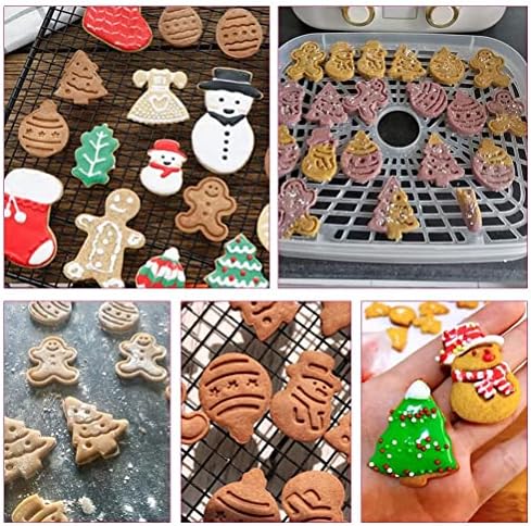 Zerone 8 Pcs Christmas Cookie Cutter Set Plastic Biscuits