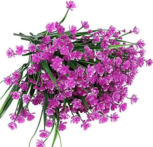 20-Bundle UV Resistant Faux Plastic Greenery for Indoors Outdoors