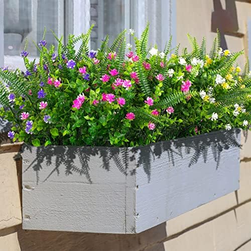 Preciate 16-Piece Artificial Flowers for Outdoors Homes