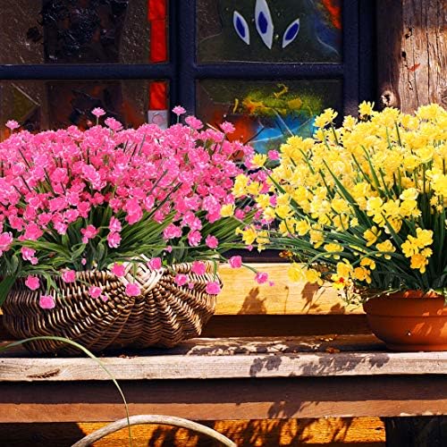 6-Piece UV-Resistant Fake Plastic Bushes for Outdoors